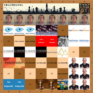 Schaakbord met sponsors